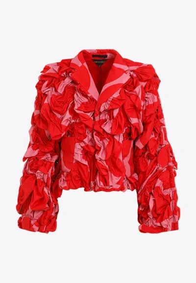 Comme Des Garçons 3d Floral Single-breasted Blazer In Multicolor