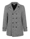 Comme Des Garçons Wool Double-breasted Coat Back Vent In Black