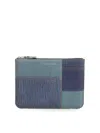 Comme Des Garçons Patchwork Pouch In Blue