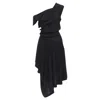 Comme Des Garçons Comme Des Garcons Acetate Knit Angular Draped Handkerchief Dress In Black