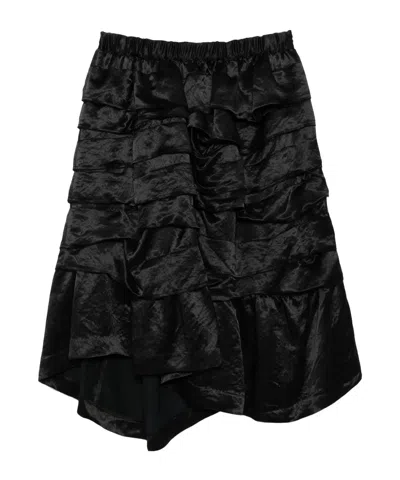 Comme Des Garçons Acetate Ruffled Skirt In Black