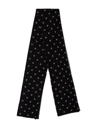 Pre-owned Comme Des Garçons Acrylic Polka Dot Print Shawl In Black