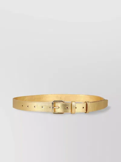 Comme Des Garçons Adjustable Gold Leather Belt In Yellow