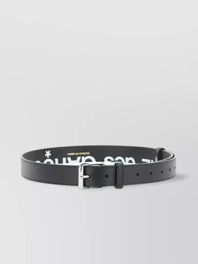 Comme Des Garçons Adjustable Single Loop Textured Finish Belt In Black