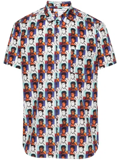Comme Des Garçons Andy Warhol Short Sleeve Shirt In White