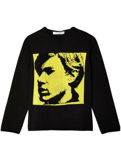 Comme Des Garçons Andy Warhol Side Profile Knit In Black