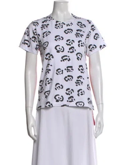 Pre-owned Comme Des Garçons Animal Print Crew Neck T-shirt In White