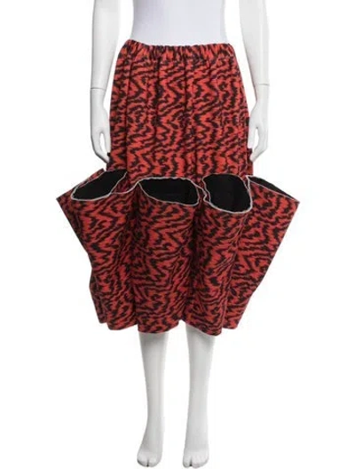 Pre-owned Comme Des Garçons Animal Print Knee-length Skirt W/ Tags In Black