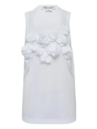 Comme Des Garçons Appliqué-detail Tank Top In White