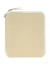 Comme Des Garçons Vertical Zip Around Wallet In Nude