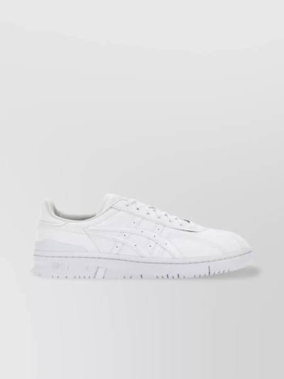 Comme Des Garçons Flat Sole Fabric Sneakers With Perforated Design In White