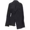 Comme Des Garçons Comme Des Garcons Asymmetric Belted Deconstructed Blazer In Black