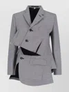 Comme Des Garçons Asymmetric Blazer With Notched Lapel Design In Neutral