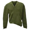 Comme Des Garçons Asymmetric Cardigan In Green Wool