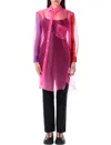Comme Des Garçons Asymmetric Color Block Organza Shirt