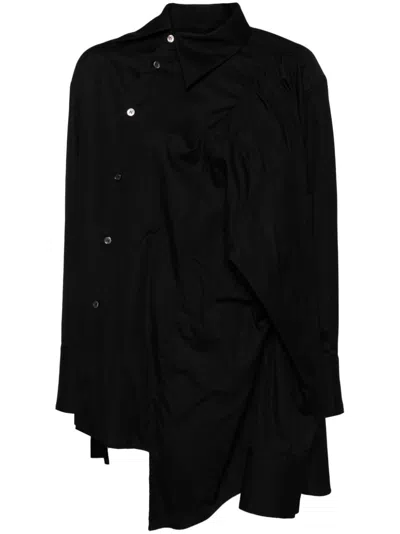 Comme Des Garçons Asymmetric Cotton Shirt In Black