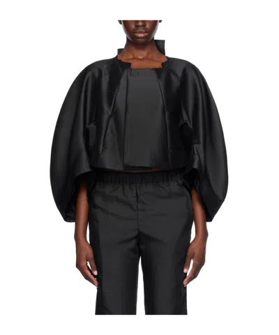 Comme Des Garçons Asymmetric Crop Top In Black