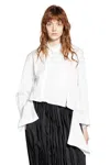 Comme Des Garçons Asymmetric Cropped Pocket Shirt In White