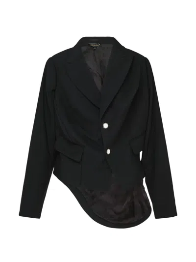 Comme Des Garçons Asymmetric Deconstructed Blazer In Black