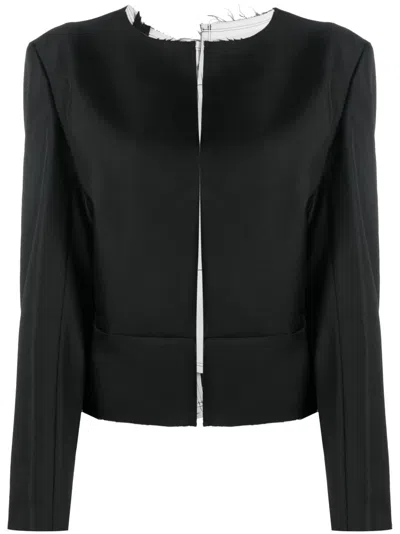 Comme Des Garçons Asymmetric-design Open-front Jacket In Black
