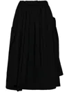 Comme Des Garçons Asymmetric Design Wool Skirt In Black