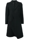 Comme Des Garçons Asymmetric Draped Detail Coat In Black