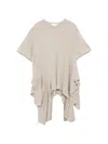 Comme Des Garçons Asymmetrical Ruffle T-shirt In Gray