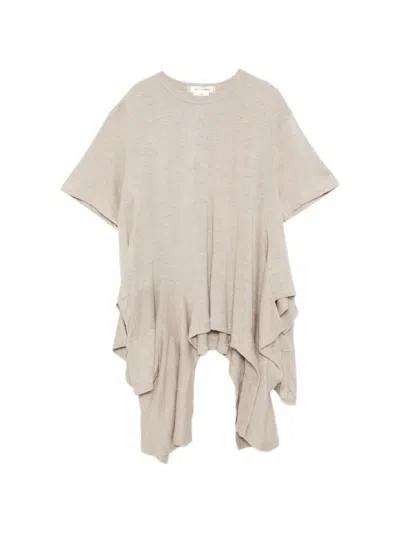 Comme Des Garçons Asymmetric Draped T-shirt In Gray