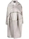 Comme Des Garçons Asymmetric Embossed Raincoat In Grau