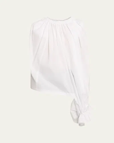 Comme Des Garçons Asymmetric Gathered Blouse In Multi