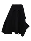 Comme Des Garçons Asymmetric-hem Midi Skirt In Black