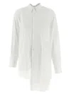 Comme Des Garçons Asymmetric Hem Shirt With Front Button Closure And Unique Silhouette In White
