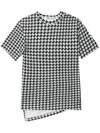 Comme Des Garçons Asymmetric Houndstooth T-shirt In Multi