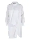 Comme Des Garçons Longline Asymmetric Hem Top Chest Pocket In White