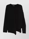 Comme Des Garçons Asymmetric Long Sleeve Knit Top In Black