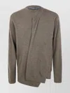 Comme Des Garçons Asymmetric Long Sleeve Knit Top In Green