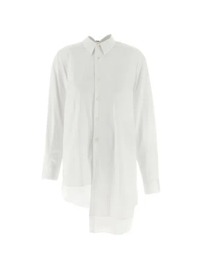 Comme Des Garçons Asymmetric Long-sleeve Shirt In White