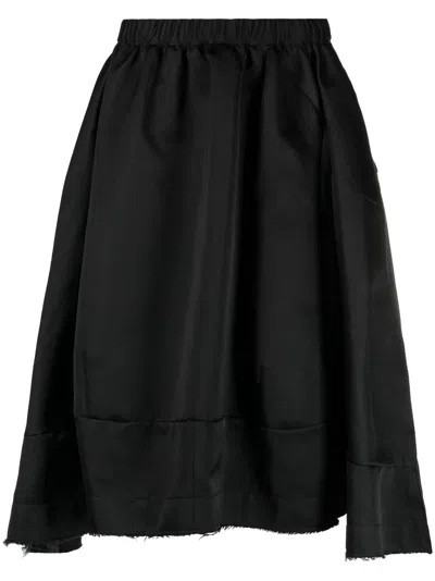 Comme Des Garçons Asymmetric Midi Skirt In Black