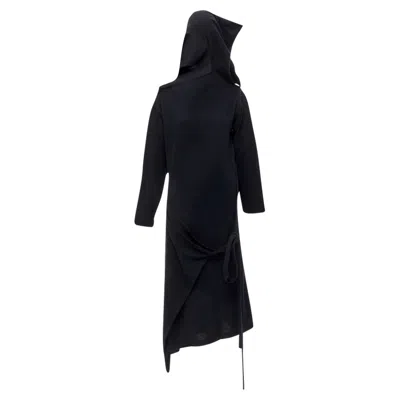Comme Des Garçons Rare Comme Des Garcons 1980's Vintage Black Asymmetric Neckline Hooded Dress