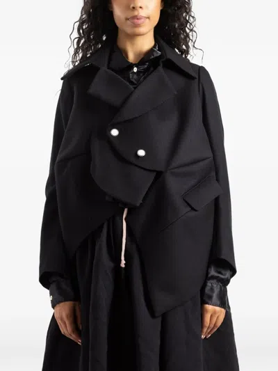 Comme Des Garçons Asymmetric Panelled Jacket In Black