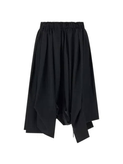 Comme Des Garçons Asymmetric Panelled Shorts In Black