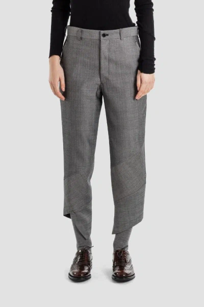 Comme Des Garçons Asymmetric Panelled Trousers In Gray
