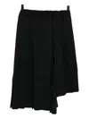 Comme Des Garçons Asymmetric Pleated Skirt In Black