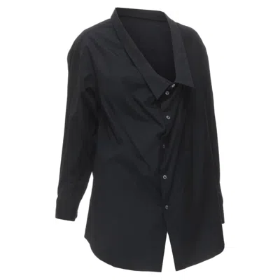 Pre-owned Comme Des Garçons Comme Des Garcons Asymmetric Scoop Collar Oversized Shirt In Black