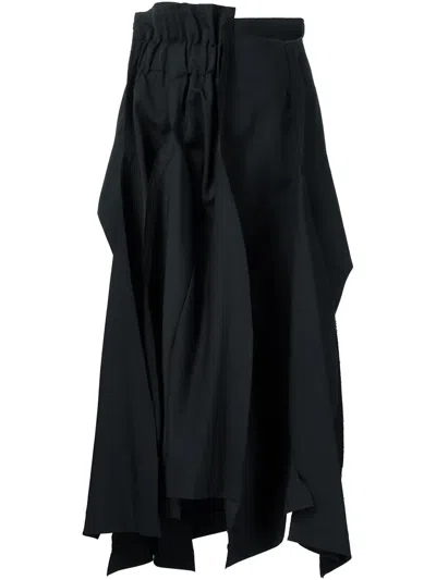 Comme Des Garçons Asymmetric Skirt In Black