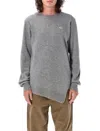 Comme Des Garçons X Lacoste Asymmetric-hem Crewneck Jumper In Grey