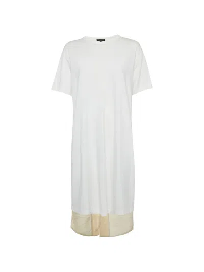 Pre-owned Comme Des Garçons Asymmetric T-shirt Midi Dress In White