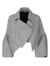 Comme Des Garçons Asymmetric Wool Jacket With Cropped Fit In Gray