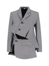 Comme Des Garçons Asymmetric Blazer With Notched Lapel Design In Blue
