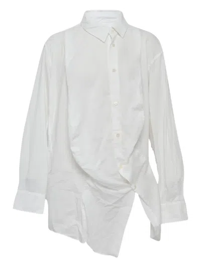 Comme Des Garçons Asymmetrical-hem Shirt In White